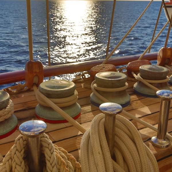 Pronti ad aiutare l'equipaggio a issare le 42 vele?