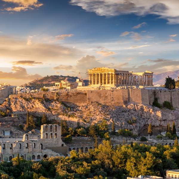 L'acropoli di Atene al tramonto