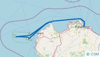 Itinerario di navigazione alle isole Egadi